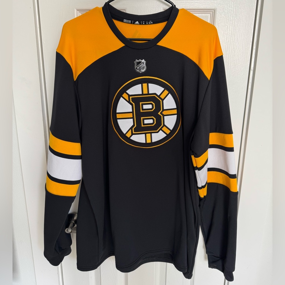 Men’s Large Adidas Climalite Boston Bruins Hockey Jersey